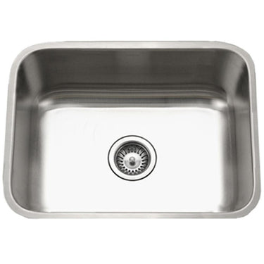 Houzer Eston Series Undermount Stainless Steel Single Bowl Kitchen Sink, 18 Gauge Bar Sink - Undermount Houzer